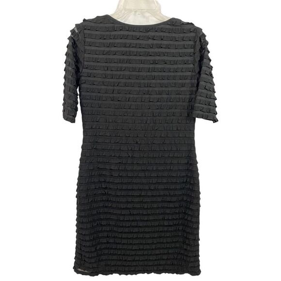 Ronni Nicole Black Scoop Neck Fringed Layered Dress Size 8 - Picture 6 of 9